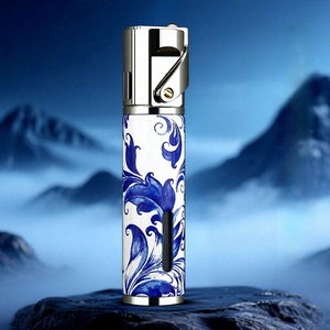 Briquet personnalisé coupe-vent, créatif, durable, de luxe, en métal, rechargeable au <span class=keywords><strong>butane</strong></span>, dispositif d'allumage spécial pour cigares - Product Image 1