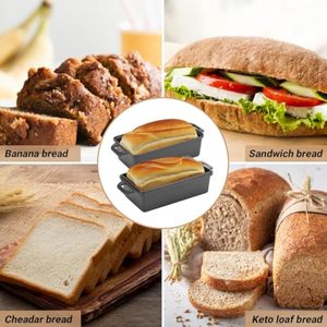 Molde rectangular resistente para hornear pan <span class=keywords><strong>de</strong></span> carne, <span class=keywords><strong>de</strong></span> <span class=keywords><strong>hierro</strong></span> fundido precurado, para pan casero <span class=keywords><strong>de</strong></span> masa madre, apto para horno y estufa. - Product Image 5