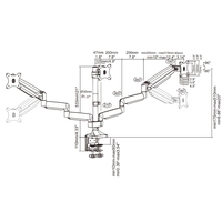 Support de moniteur d'ordinateur à trois écrans haut de gamme bras support de levage rotatif à triple écran pour 32 pouces maximum