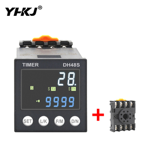 デジタルLEDプログラマブルタイマーリレースイッチDH48S-S/YH-5TソケットベースAC/DC 12V 24V 36V 110V 220V 380Vリピートサイクルタイマー - Product Image 1