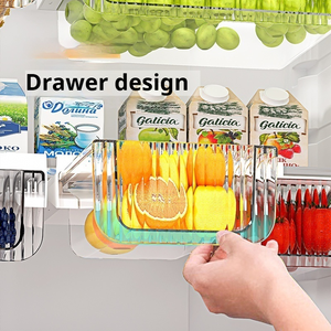 Trong suốt nhà bếp lưu trữ hộp Thùng thực phẩm ngăn kéo Stackable tủ lạnh lưu trữ hộp nhựa tủ lạnh tổ chức container - Product Image 3