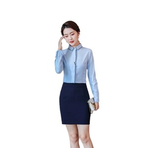 White Long Sleeve Shirt Women Winter 2025 Professional Workwear Hotel Reception Uniform OL Style - Product Image 5