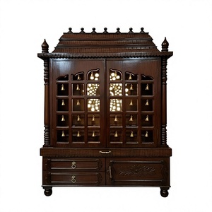 Premium Quality Teak Wood Hindu Pooja Mandir with Doors Hot Selling Wooden Temple For Pooja Room For Home Decor - Product Image 5