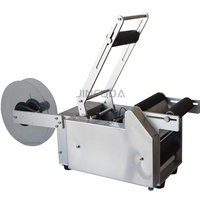 Machine d'étiquetage de table semi-automatique à entraînement électrique pour bouteilles rondes, étiqueteuse manuelle pour verre et métal