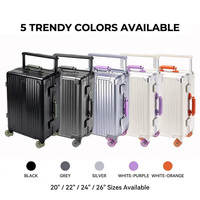 Nouvelle valise à roulettes en aluminium et polycarbonate durable avec coque rigide et serrure à combinaison pour bagages de voyage