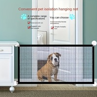 Barrera de Seguridad para Mascotas Personalizada con Panel de Malla Visible, Borde Reforzado y Soportes Adhesivos para Puertas, Escaleras y Balcones