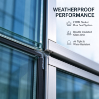 Panneaux de façade en verre double vitrage en alliage d'aluminium à rupture de pont thermique personnalisés, insonorisés et imperméables