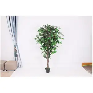 Árvore de plantas artificiais planta verde artificial buquê de damas de honra árvores de plástico falso promocional ficus árvore de bordo artificial