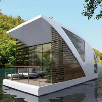Maison flottante préfabriquée en aluminium de conception américaine de luxe, moderne, neuve, pour la pêche