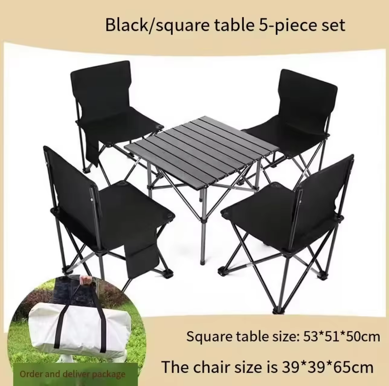 Table carrée + 4 chaises
