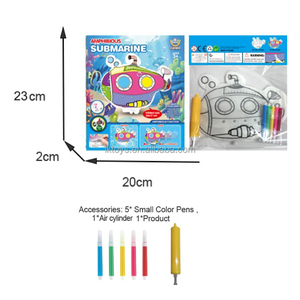 Kit di Pittura Fai-da-Te Lucky Toys, <span class=keywords><strong>Disegno</strong></span> di <span class=keywords><strong>Nave</strong></span> Anfibia con Penna a Catena e Cilindro ad Aria, Giocattoli Sottomarini Colorati Fai-da-Te per Bambini - Product Image 4