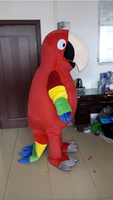Costumes de mascotte de perroquet rouge en peluche coloré à grande becquetée, personnalisés par Blue Sky Toys, pour adultes, pour les fêtes de Noël