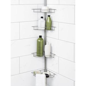 Vente chaude Nouvelle étagère de rangement d'angle de salle de bain en métal moderne à 4 niveaux réglable Étagère de douche télescopique - Product Image 2