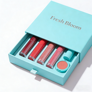 Boîte à tiroir coulissant personnalisée avec insert sur mesure, emballage de luxe pour ensemble de rouges à lèvres, carton rigide pour marques de beauté - Product Image 1