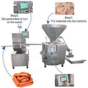 Máquina Embutidora de Salchichas Eléctrica Horizontal, Rellenadora y Retorcedora Automática al Vacío, Comercial para Procesamiento de Carne - Product Image 6
