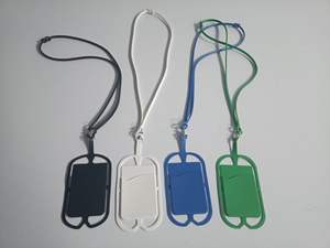 Pasokan langsung pabrik pemegang lencana kartu kredit ponsel silikon dengan tali leher untuk hadiah promosi & Bisnis - Product Image 5