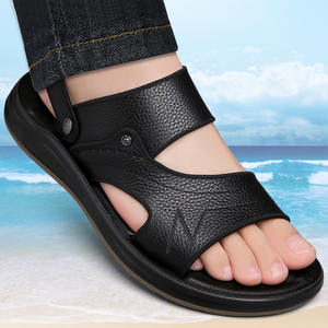 Sandalias de Plataforma de Cuero para Hombre, Suela Gruesa, Antideslizantes, Transpirables y Ligeras para Playa y Verano - Product Image 2