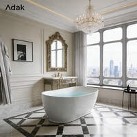 Baignoire autoportante en acrylique avec drain, pour salle de bain intérieure, portable, écologique, garantie 5 ans, facile à nettoyer, 60 gal+, baignoire profonde pour trempage prolongé