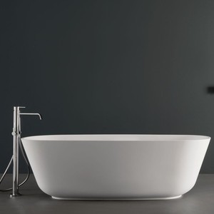Antonio Lupi moderno lussuoso Baia vasca da bagno ovale bianco acrilico travertino pietra con aria massaggio ammollo funzione per bagni - Product Image 3
