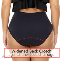 Culotte menstruelle absorbante à 4 couches, anti-fuite, taille haute, pour femmes, maillot de bain