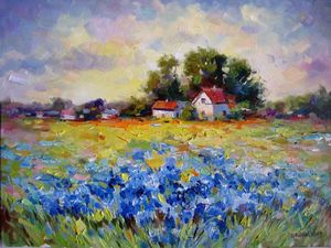 Arte de pared hecho a mano para decoración del hogar, <span class=keywords><strong>pintura</strong></span> de <span class=keywords><strong>paisaje</strong></span> <span class=keywords><strong>Rural</strong></span> sobre lienzo - Product Image 2