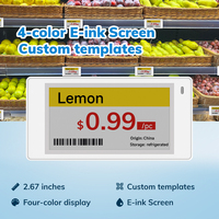 Etiqueta Electrónica de Estante ESL Ultrafina de 4 Colores, 2.67 Pulgadas, BLE, Plantilla Personalizada, Etiqueta de Precio Digital Eink para Tiendas de Conveniencia y Panaderías