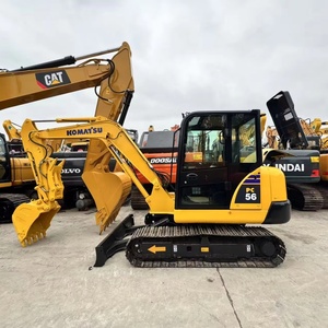 Excavadora de orugas hidráulica usada Komatsu PC56 de 6 toneladas, original japonesa, con pocas horas de uso, para proyectos pequeños - Product Image 1