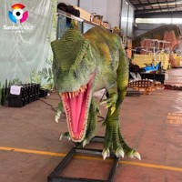 Modèle de dinosaure animatronique Herreraussaurus sur mesure de 5 m, taille réelle, pour décoration intérieure et extérieure de centres commerciaux, parcs d'attractions et places publiques