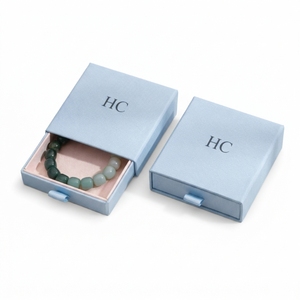 Branded Bracelet Box Custom High End Jewelry Gift Box Rigid <b>Drawer</b> Box Suede <b>Insert</b> Spot UV Custom Logo OEM ODM Manufacturer - Product Image 5
