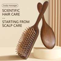 Brosse de massage en bois naturel coussin d'air pour masser le cuir chevelu, la croissance, le démêlage pour tous les types de cheveux pour tous les types de cheveux
