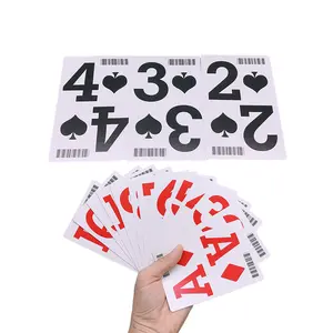 Aangepaste Streepjescode Pokerkaarten Ontwerp Logo Afdrukken Grote Lettertype Hoge Kwaliteit Plastic Grote Speelkaarten Deck