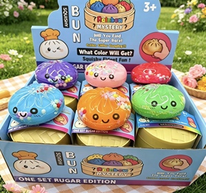 Soft Bead Filled <b>Squishy</b> Bun Toy, Slow Rising Glitter Fidget Dumpling, Stress Relief Sensory Toy for Kids Adults - Product Image 2