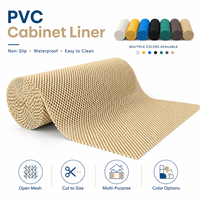 Tapis de protection antidérapant et imperméable en PVC ajouré beige pour tiroirs et étagères, plusieurs couleurs disponibles, pour rangement de cuisine