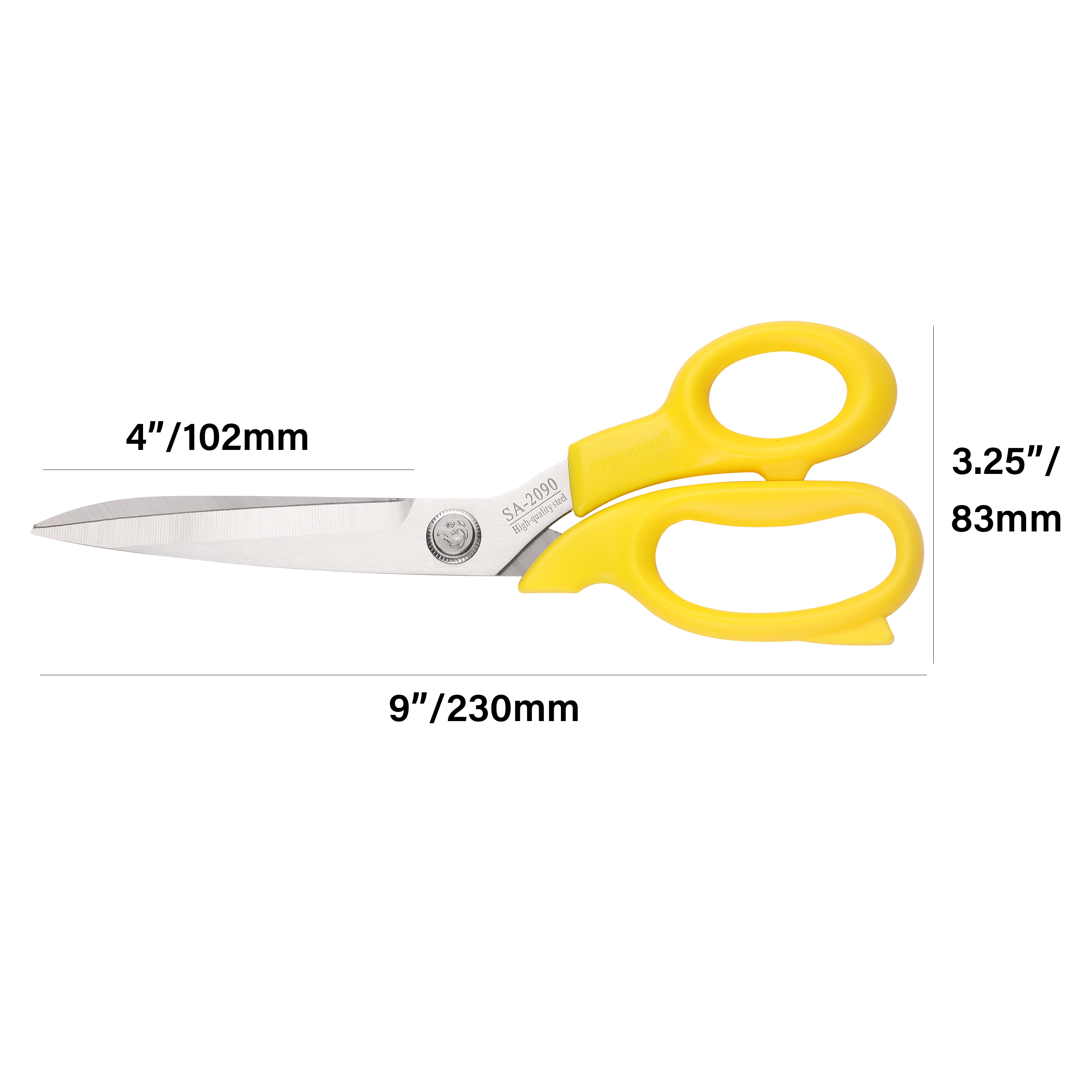 Golden Phoenix 9 Inch Stainless Steel Tailor Scissors for Fabric