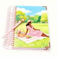 Planificateur hebdomadaire personnalisé et journal de manifestation relié en spirale avec des onglets de séparation 7*9 pouces