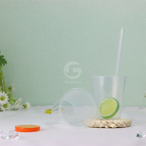 Vasos de Plástico con Tapas Redondas de Material PP de 90 mm de Diámetro para Bebidas con Logotipo Impreso en Serigrafía - Product Image 4