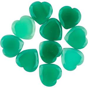 Piedras Preciosas de Ónix Verde en Forma de Corazón de 16 mm, Corte Rosa Facetado, para la Fabricación de Joyas, Cabujones Sueltos, Suministros para Manualidades - Product Image 1