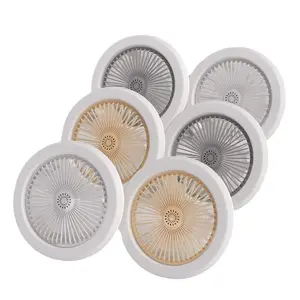 2024 Foco ventilador LED tavan vantilatörleri 30w 26cm çap bıçakları 5 gövde rengi beyaz malzeme plastik Fan ışık mini ventilador