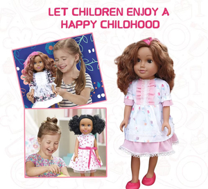 Alta calidad 18 pulgadas vinilo <span class=keywords><strong>de</strong></span> plástico realista marrón <span class=keywords><strong>Afro</strong></span> americano moda chica joven muñeca 46cm grandes muñecas <span class=keywords><strong>de</strong></span> juguete negras con <span class=keywords><strong>vestido</strong></span> - Product Image 3