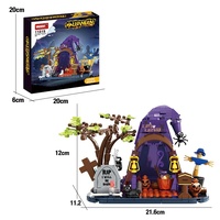 Bloques de Construcción de Plástico Woma, Casa Embrujada de Halloween DIY, Modelo Ensamblado de Partículas Pequeñas, Casa de Calabaza, Juguete de Regalo