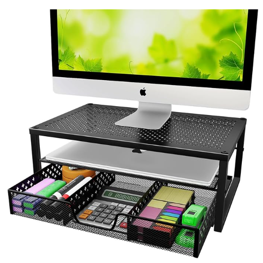 Multi Functional Black DoubleLayer Metal Laptop And Computer Display