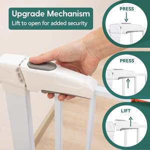 Barrière de sécurité pour bébé à fermeture automatique, en métal, pour animaux domestiques, sans perçage, pour escaliers, portes, clôture d'isolation - Product Image 4