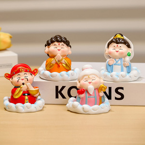 ชุดรูปปั้นเรซิ่นเทพเจ้าแห่งความมั่งคั่งห้าองค์ ของตกแต่งบ้านและสำนักงาน งานฝีมือศิลปะ ของขวัญ - Product Image 1