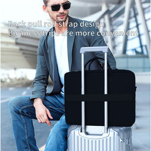 Sac fourre-tout imperméable en polyester à bandoulière 13 15 16 <span class=keywords><strong>17</strong></span> <span class=keywords><strong>pouces</strong></span> poche souple à fermeture éclair <span class=keywords><strong>pochette</strong></span> latérale pour <span class=keywords><strong>ordinateur</strong></span> portable pour hommes femmes - Product Image 4