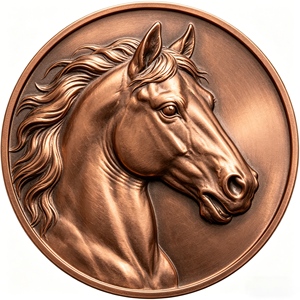 Pièce de monnaie en cuivre de 1 once, de qualité supérieure, à motif de cheval gravé en relief, de conception artisanale, pièce de monnaie ronde commémorative de collection - Product Image 3