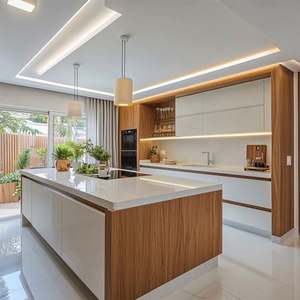 Mueble de Cocina Modular de Vidrio con Marco de Aluminio, Armario Ecológico Montado en la Pared, Despensa Moderna Personalizada - Product Image 4