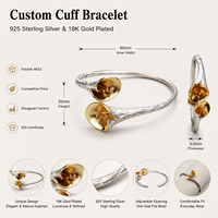 Bracelet manchette en argent sterling 925 de luxe pour femme, motif lys Calla, bijoux élégants inspirés de la nature