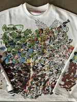 Streetwear personnalisé de printemps impression numérique 250gsm coton t-shirts graphiques bouton détachable gaufré tricot à manches longues t-shirt hommes
