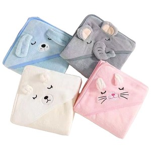 <span class=keywords><strong>Serviette</strong></span> de <span class=keywords><strong>bain</strong></span> pour bébé, en velours corail doux, avec visage d'animal de dessin animé, pour nourrissons et tout-petits, cape à capuche absorbante - Product Image 1
