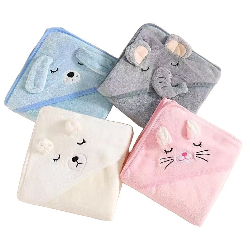 Baby Bath Towel Newborn Soft Coral